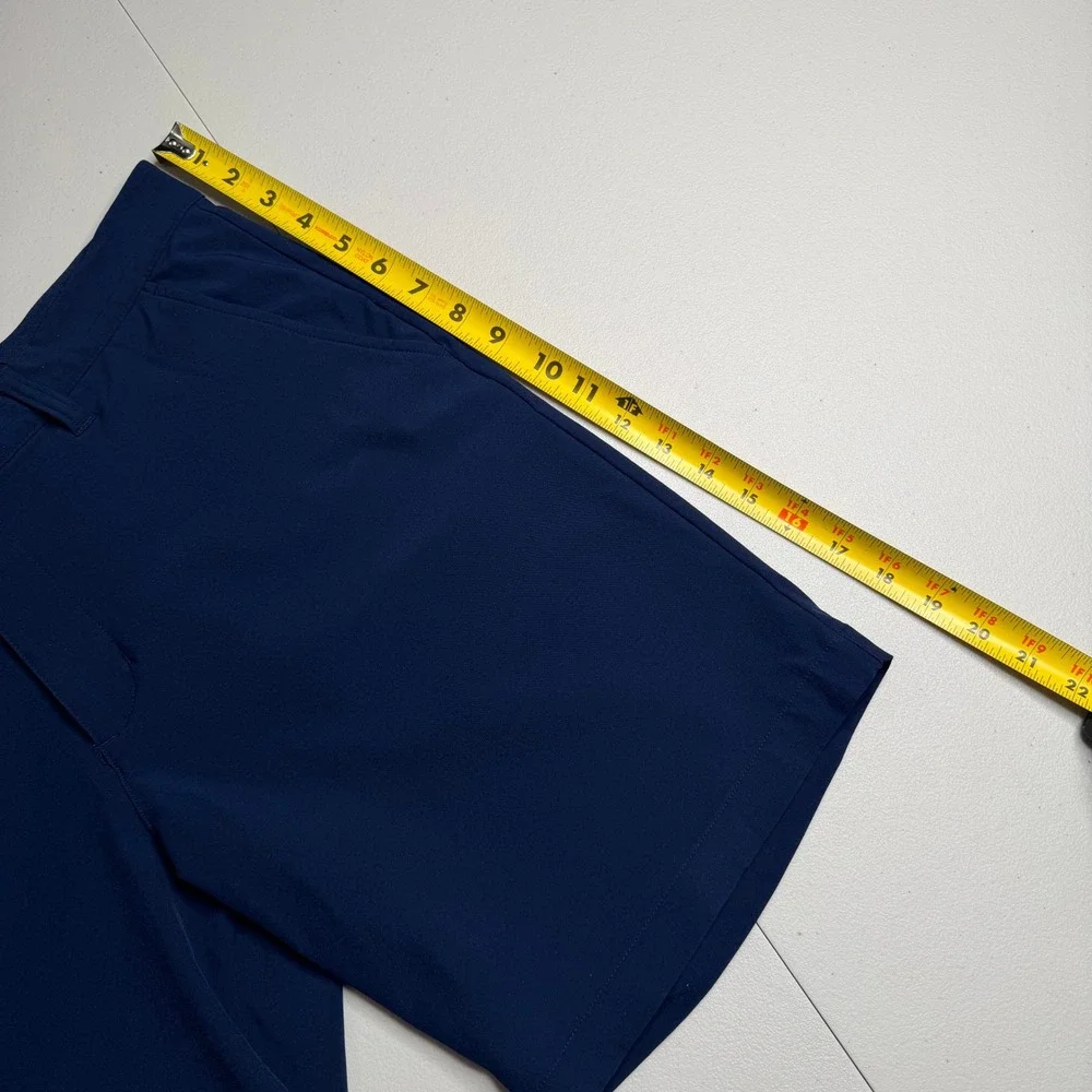 Adidas Mens Navy Blue Golf Shorts Size 32 Stretch Performance Flat Front Sport